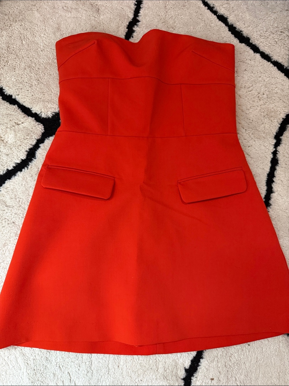 Zara Strapless Bright Red Mini Dress
